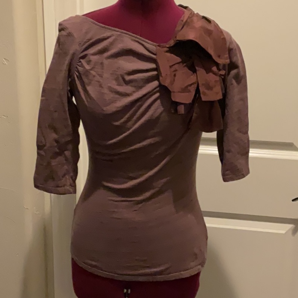 Deletta Brand Plum Colored 3/4 Sleeve Top